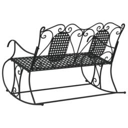 Berkfield Home 2-Seater Rocking Bench 113 cm Black Steel - thumbnail 5