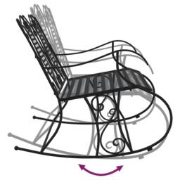 Berkfield Home 2-Seater Rocking Bench 113 cm Black Steel - thumbnail 6