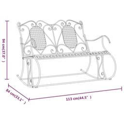Berkfield Home 2-Seater Rocking Bench 113 cm Black Steel - thumbnail 8