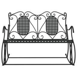 Berkfield Home 2-Seater Rocking Bench 113 cm Black Steel - thumbnail 3