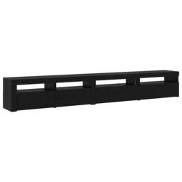 Berkfield Home Modern 3 Piece TV Cabinet Set with LED Lights Black Oak Engineere - thumbnail 9