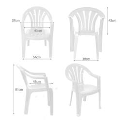 simpa Solana Plastic Patio & Garden Chairs - Set of 4 in White - thumbnail 7