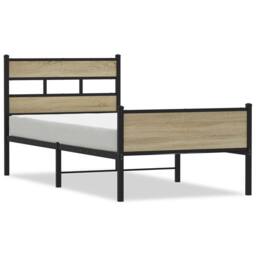 Berkfield Home Elegant Bed Frame without Mattress Sonoma Oak 90x190 cm Single En in Brown - thumbnail 3