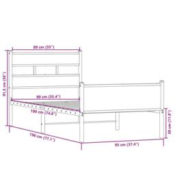 Berkfield Home Elegant Bed Frame without Mattress Sonoma Oak 90x190 cm Single En in Brown - thumbnail 9