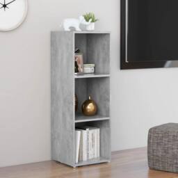 Berkfield Home TV Cabinet Concrete Grey 107x35x37 cm Engineered Wood - Size: 107 x 35 x 37 cm - thumbnail 4