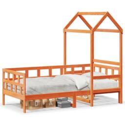 Berkfield Home Beautiful Day Bed with Roof without Mattress Wax Brown 90x200 cm - thumbnail 3
