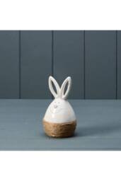 KDMD White Rustic Ceramic Rabbit Egg