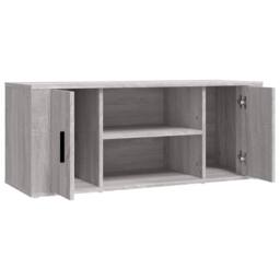 Berkfield Home TV Cabinet Grey Sonoma 100x35x40 cm Engineered Wood - Size: 100 x 35 x 40 cm - thumbnail 6