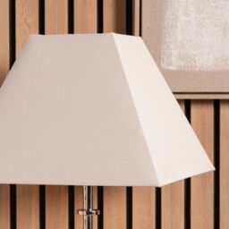 Ruma Pyramid White Cotton Tapered Square Lamp Shade for Table Lamps in Beige - Size: 16 inches - thumbnail 2