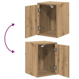 Berkfield Home Garage Wall Cabinet Artisan Oak Engineered Wood in Brown - thumbnail 9