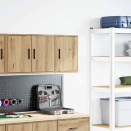 Berkfield Home Garage Wall Cabinet Artisan Oak Engineered Wood in Brown - thumbnail 3