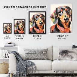 "Artery8 Patchwork Pastel Dachshund Collage Artwork Papercraft Unframed Wall Art Print Poster Home Decor Premium - Size: W12"" x H16""" - thumbnail 3