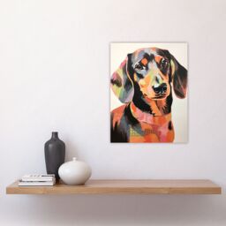 "Artery8 Patchwork Pastel Dachshund Collage Artwork Papercraft Unframed Wall Art Print Poster Home Decor Premium - Size: W12"" x H16""" - thumbnail 4