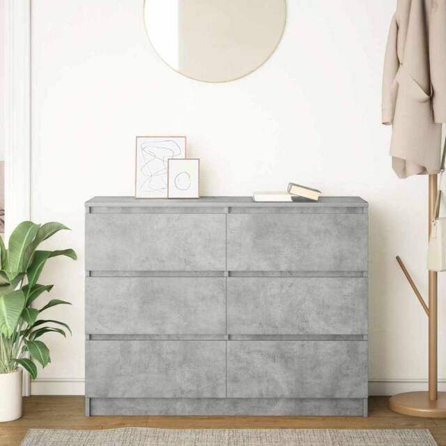 Berkfield Home Sideboard Concrete Grey 100x35x76 cm Engineered Wood - Size: 100 x 35 x 76 cm - image 1