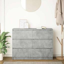 Berkfield Home Sideboard Concrete Grey 100x35x76 cm Engineered Wood - Size: 100 x 35 x 76 cm - thumbnail 1