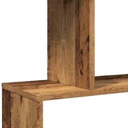 Berkfield Home Room Divider Bookcase 4-Tier Old Wood 70x24x129 cm Engineered Wood in Brown - Size: 70 x 24 x 129 cm - thumbnail 9