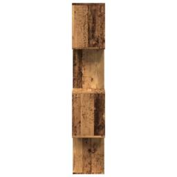 Berkfield Home Room Divider Bookcase 4-Tier Old Wood 70x24x129 cm Engineered Wood in Brown - Size: 70 x 24 x 129 cm - thumbnail 6