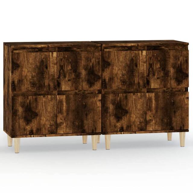 Berkfield Home Sideboards 2 pcs Smoked Oak 60x35x70 cm Engineered Wood in Brown - Size: 60 x 35 x 70 cm - image 1