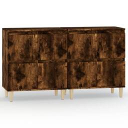 Berkfield Home Sideboards 2 pcs Smoked Oak 60x35x70 cm Engineered Wood in Brown - Size: 60 x 35 x 70 cm - thumbnail 1