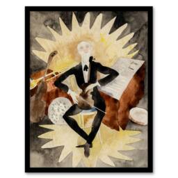 Artery8 String Musician Portrait Charles Demuth Framed Wall Art Print - Size: A4 - thumbnail 1