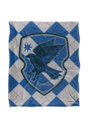 Warner Brothers Harry Potter Ravenclaw Plaid Sigil Blanket 152 x 127 cm in White