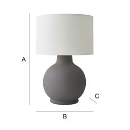 ValueLights Blair Natural Linen Durm Shade Hand Finished Ceramic Stonewear Table Lamp in Grey - thumbnail 7