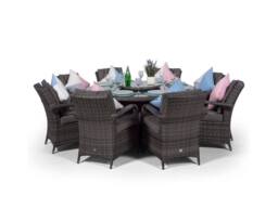 Thats Furniture Arizona Round 8 Seater Rattan Patio Dining Set in Grey - thumbnail 3