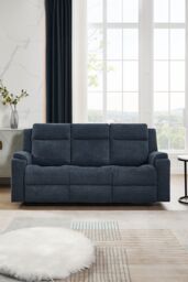 More4Homes Orka 3 Seater Fabric Manual Recliner Sofa in Blue - thumbnail 7