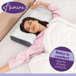 Aamira Luxury Orthopedic Memory Foam Cervical Neck Support Pillow 64x42x12.5cm, Side Sleeper Pillow for Back & Stomach Sleepers - Size: 64x42x12.5 cm - thumbnail 7