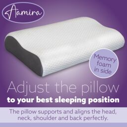 Aamira Luxury Orthopedic Memory Foam Cervical Neck Support Pillow 64x42x12.5cm, Side Sleeper Pillow for Back & Stomach Sleepers - Size: 64x42x12.5 cm - thumbnail 6