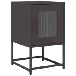 Berkfield Home Bedside Cabinet Black 36x39x60.5 cm Cold-rolled Steel - thumbnail 2