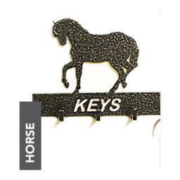 Poppyforge Horse Key Holder - Rack - Solid Steel - W15xH9 cm Powder Coated Black