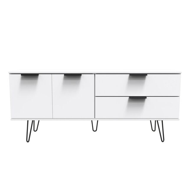 Ready Assembled 2 U Fuji 2 Drawer 2 Door Wide Sideboard (Ready Assembled) in White - image 1