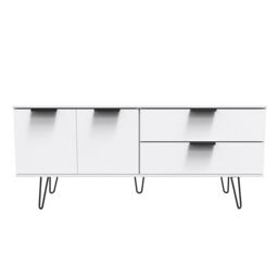 Ready Assembled 2 U Fuji 2 Drawer 2 Door Wide Sideboard (Ready Assembled) in White - thumbnail 1
