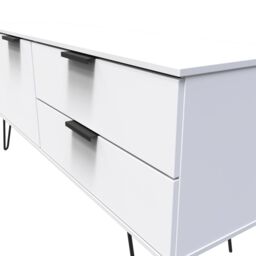 Ready Assembled 2 U Fuji 2 Drawer 2 Door Wide Sideboard (Ready Assembled) in White - thumbnail 4
