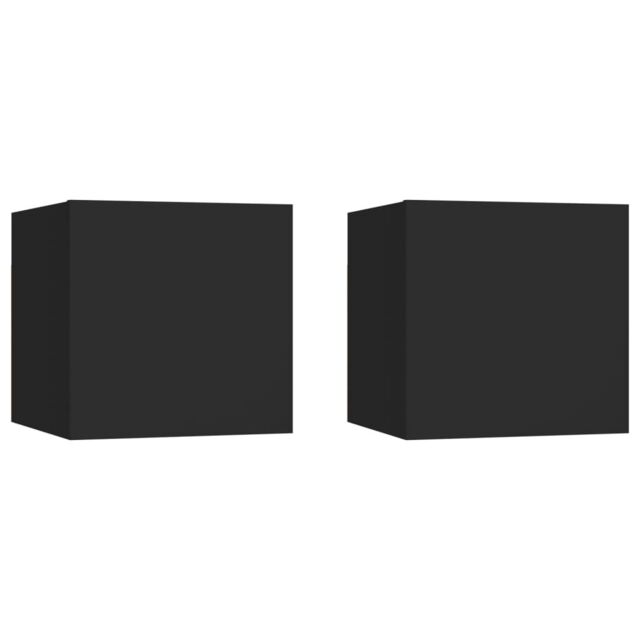 Berkfield Home Bedside Cabinets 2 pcs Black 30.5x30x30 cm Engineered Wood - image 1