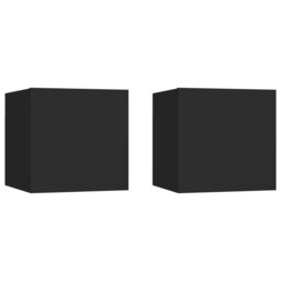 Berkfield Home Bedside Cabinets 2 pcs Black 30.5x30x30 cm Engineered Wood - thumbnail 1