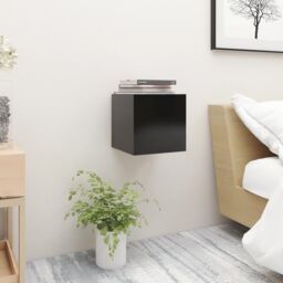 Berkfield Home Bedside Cabinets 2 pcs Black 30.5x30x30 cm Engineered Wood - thumbnail 2