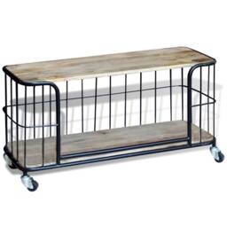 Berkfield Home TV Cabinet Solid Mango Wood 100x40x45 cm in Brown - Size: 100 x 40 x 45 cm - thumbnail 4