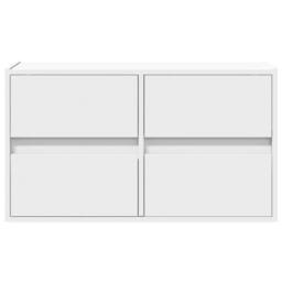 Berkfield Home TV Wall Cabinet with LED Lights White 80x31x45 cm - Size: 80 x 31 x 45 cm - thumbnail 6