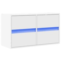 Berkfield Home TV Wall Cabinet with LED Lights White 80x31x45 cm - Size: 80 x 31 x 45 cm - thumbnail 3