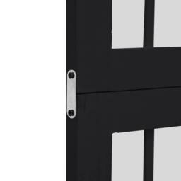 Berkfield Home Room Divider 6 Panels Black Solid Wood Paulownia - thumbnail 6