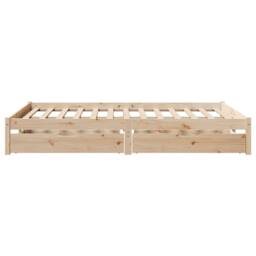 Berkfield Home Bed Frame without Mattress 135x190 cm Double Solid Wood Pine in Brown - thumbnail 5