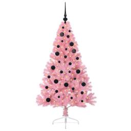 Berkfield Home Beautiful Artificial Pre-lit Christmas Tree with 150 LEDs Pink 15
