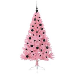 Berkfield Home Beautiful Artificial Pre-lit Christmas Tree with 150 LEDs Pink 15 - thumbnail 4