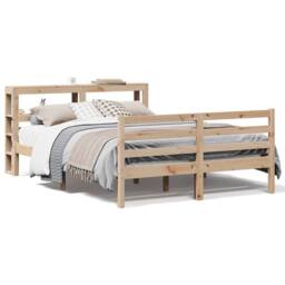 Berkfield Home Bed Frame without Mattress 120x190 cm Small Double Solid Wood Pine in Light Tan - thumbnail 1
