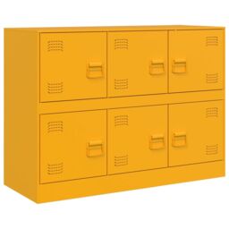 Berkfield Home Sideboard Mustard Yellow 99x39x73 cm Steel - Size: 99 x 39 x 73 cm - thumbnail 2