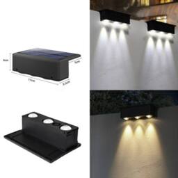 Obasyhig Style 3 Solar-Powered Outdoor Garden Spotlights in Black - thumbnail 2