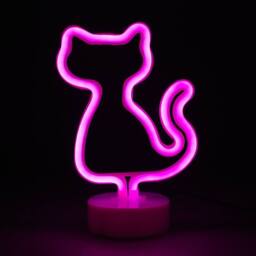 simpa LED Novelty Neon Cat Light in Pink