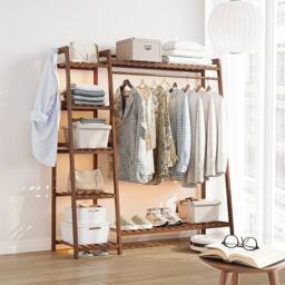 KORVIXA Heavy Duty Bamboo Clothes Rail in Natural - Size: 900mm - thumbnail 4